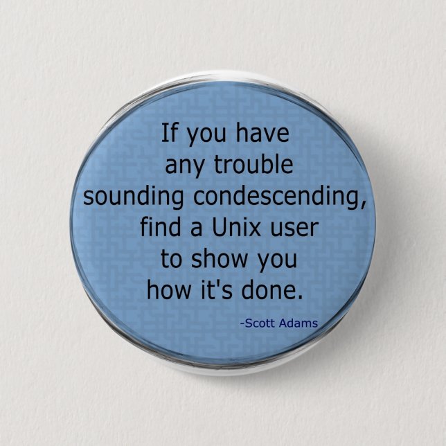 Nedlåtande Unix - Scott Adams Knapp (Framsida)