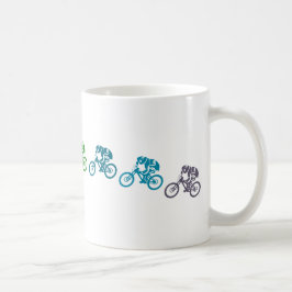 Nedmonterad bergcykel hoppa kaffemugg