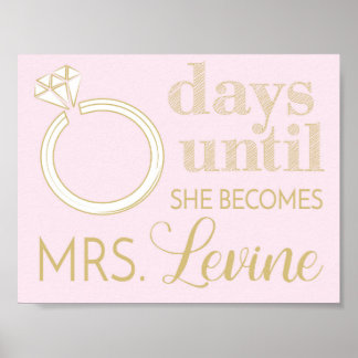 Nedräkning av Bröllop-nedräkning, Skriva och rensn Poster