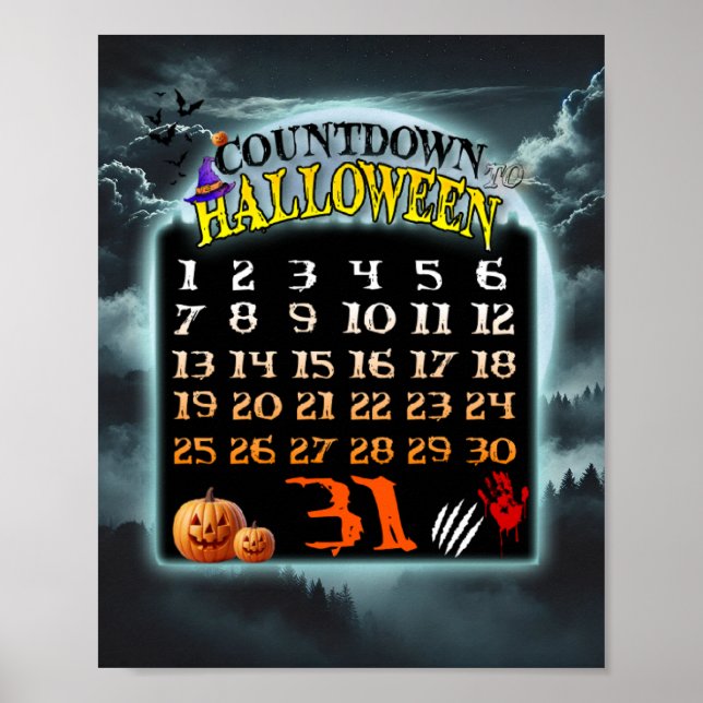 Nedräkning till Halloween Poster (Framsidan)