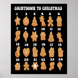 Nedräkning till jul adventskalender pepparkaka poster