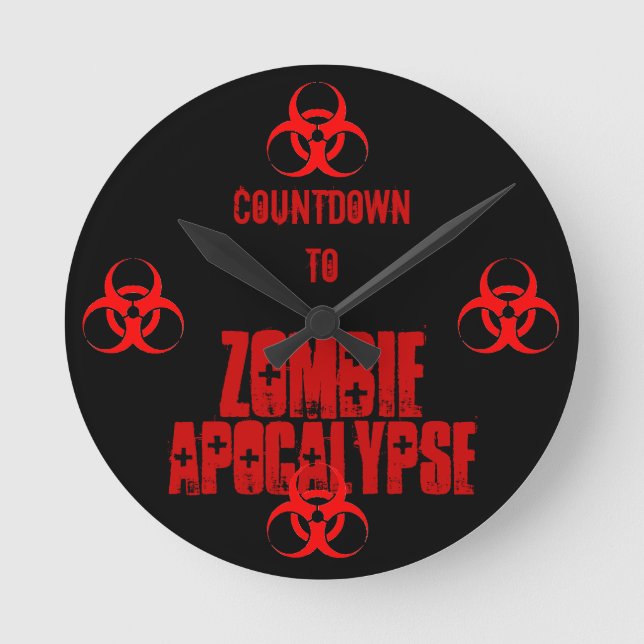 nedräkning till zombie apocalypse-klocka rund klocka (Framsida)