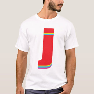 Nedre Fodral Brev J Monogram Offset Rainbow T Shirt