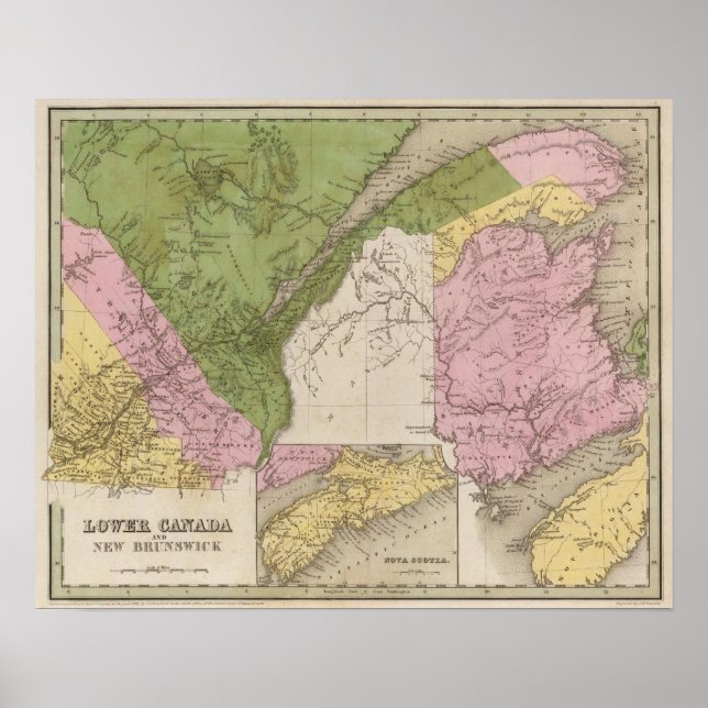 Nedre Kanada och New Brunswick Poster (Framsidan)