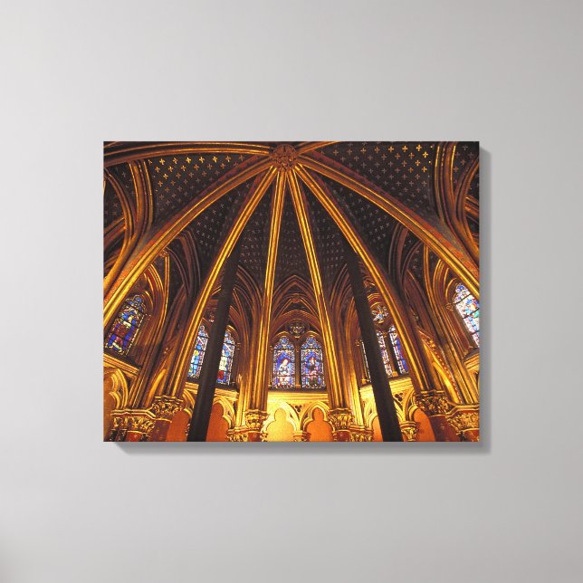 Nedre kapell i La Sainte-Chapelle, Paris, Canvastryck (Framsida)