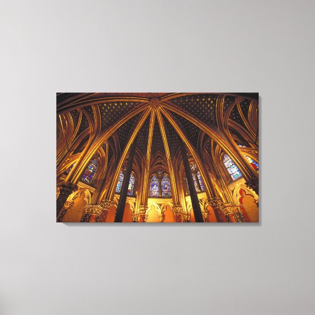 Nedre kapell i La Sainte-Chapelle, Paris, Canvastryck (Framsida)
