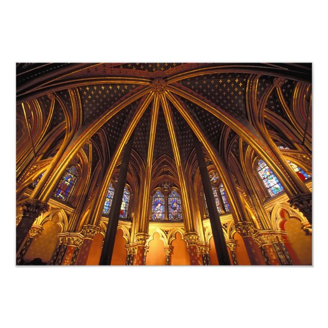 Nedre kapell i La Sainte-Chapelle, Paris, Fototryck (Framsidan)