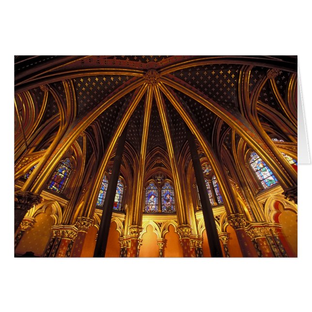 Nedre kapell i La Sainte-Chapelle, Paris, Hälsningskort (Framsidan Horizontal)