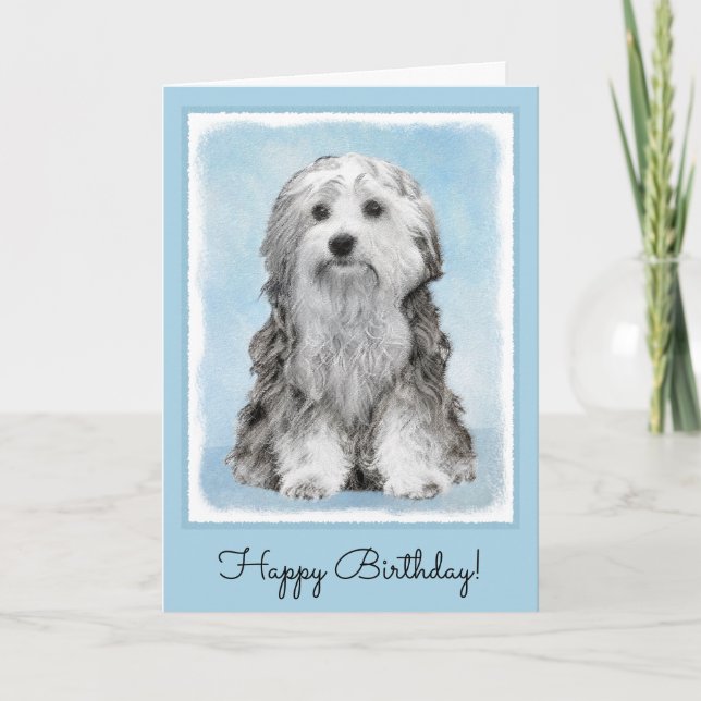Nedre målning - Cute Original Hund Art Kort (Framsida)