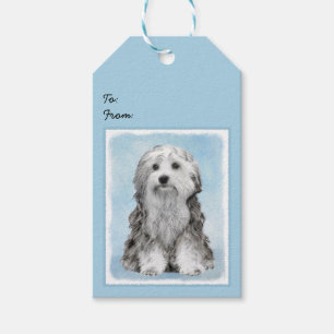 Nedre målning - Cute Original Hund Art Presentetikett