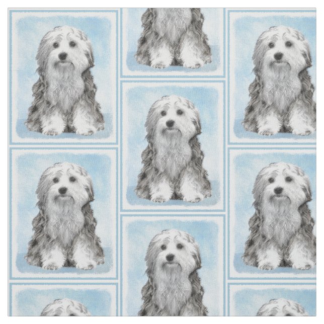 Nedre målning - Cute Original Hund Art Tyg (Provkarta)