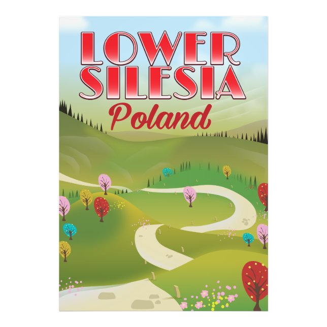 nedre Schlesien Polska-reseaffisch Fototryck (Framsidan)