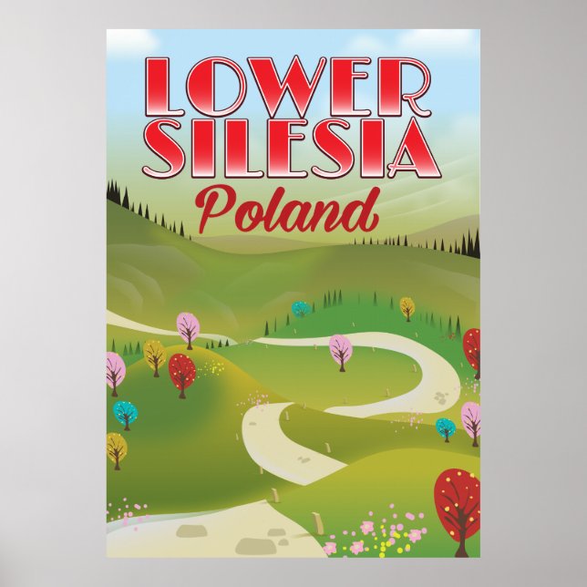 nedre Schlesien Polska-reseaffisch Poster (Framsidan)