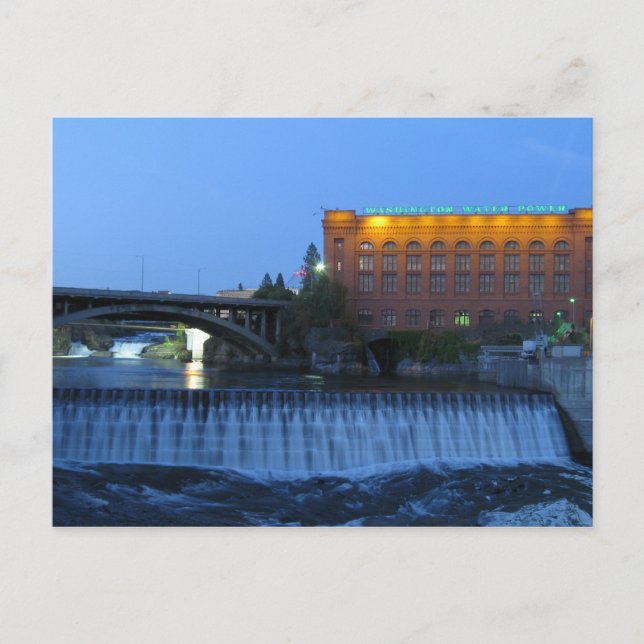 Nedre Spokane Falls. Vykort (Framsida)