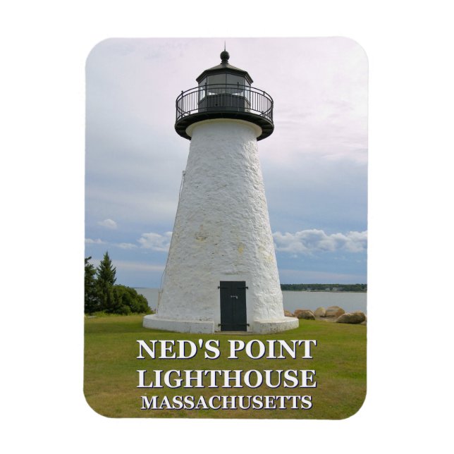 Ned's Point Lighthouse, Massachusetts Photo Magnet (Vertikal)