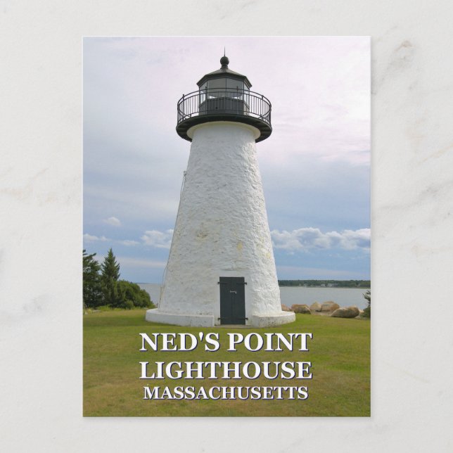 Ned's Point Lighthouse, Massachusetts Postcard Vykort (Framsida)