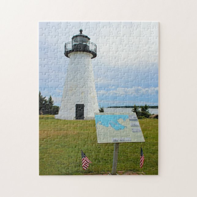 Ned's Point Lighthouse, Massachusetts Puzzle Pussel (Vertikal)