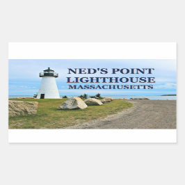 Ned's Point Lighthouse, Massachusetts Stickers Rektangulärt Klistermärke