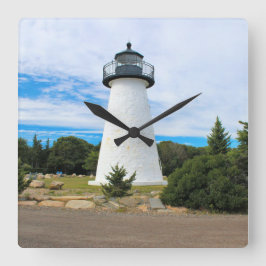 Ned's Point Lighthouse, Massachusetts Wall Clock Fyrkantig Klocka