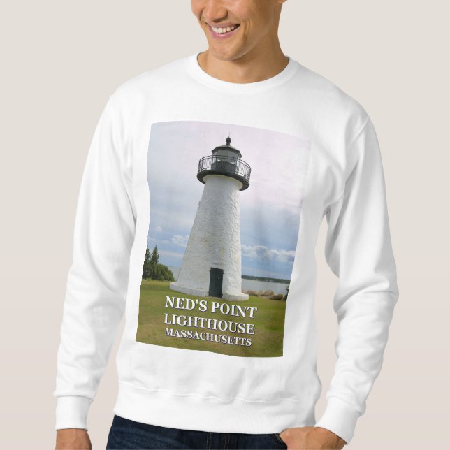 Neds Point Lighthouse, Mattapoisett Massachusetts Sweatshirt (Framsida)