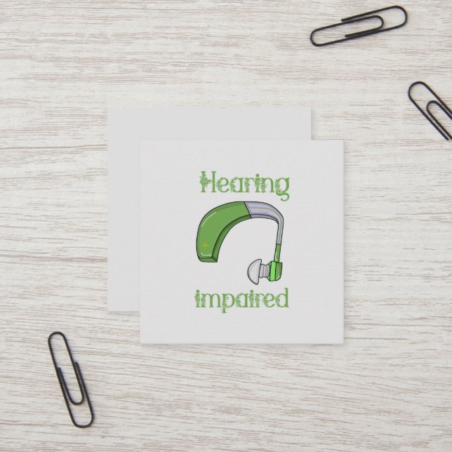 Nedsatt hörsel fyrkantigt visitkort (Fram/Back In Situ)