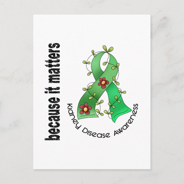 Nedsatt njurfunktion Ribbon 3 Vykort (Framsida)