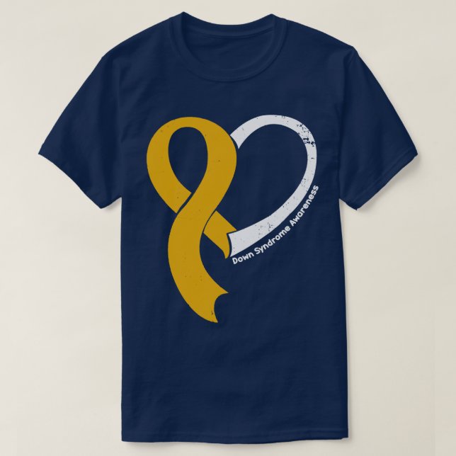 Nedsatt syndrom Medvetenhet om Hökar Kärlek Heart  T Shirt (Design framsida)