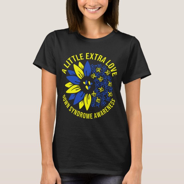 Nedsatt syndrom Medvetenhet Solrosblommor T Shirt (Framsida)
