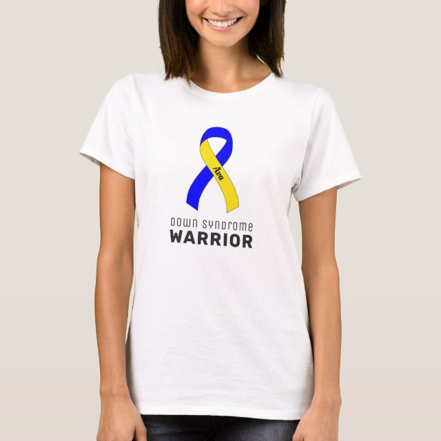 Nedsatt syndrom Ribbon White T-Shirt (Framsida)