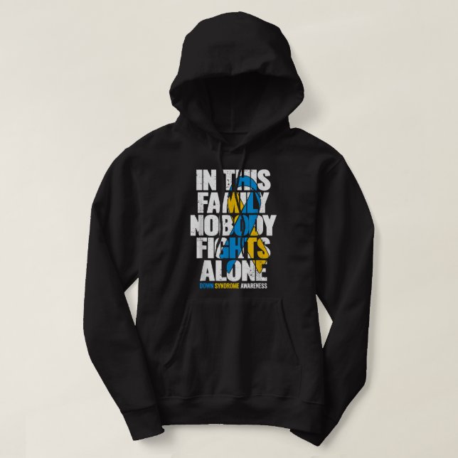 Nedsatt syndrom Shirt Women T21 Family Down-syndro Hoodie (Design framsida)