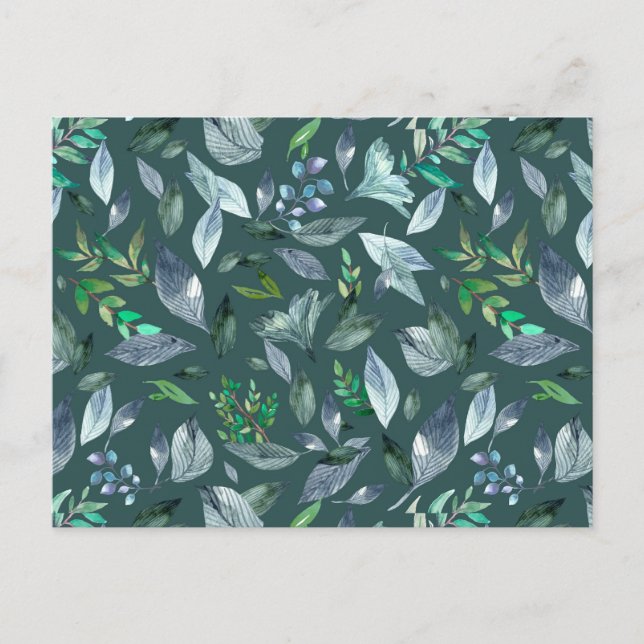 Nedsatt vattenfärg löv 5 helg vykort (Framsida)