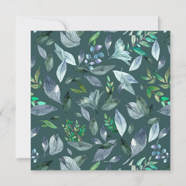 Nedsatt vattenfärg löv 5 meddelande (Framsida)