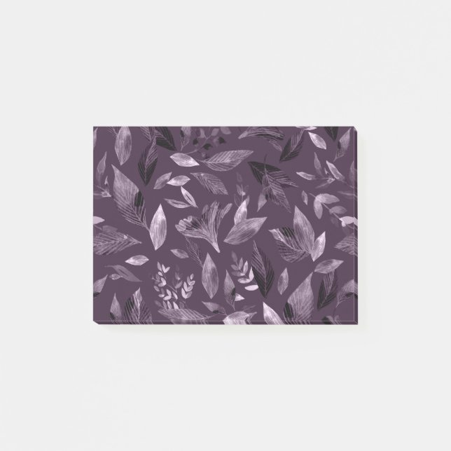 Nedsatt vattenfärg löv 7 post-it block (Framsida)