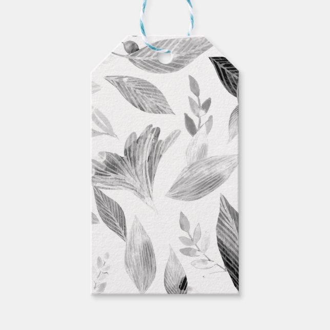 Nedsatt vattenfärg löv 8 presentetikett (Framsidan)