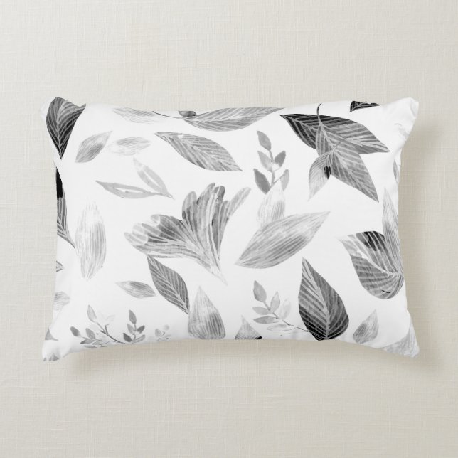 Nedsatt vattenfärg löv 8 prydnadskudde (Framsidan)