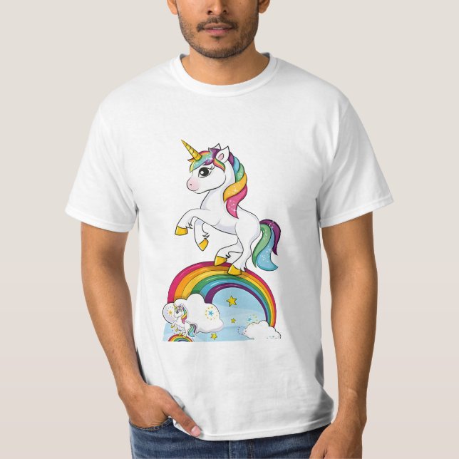 Nedskärning av resultattavla för Unicorn-storlek T Shirt (Framsida)