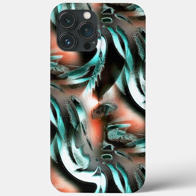 Nedskärningar i silver-cyan med korallodlingar (Baksida)