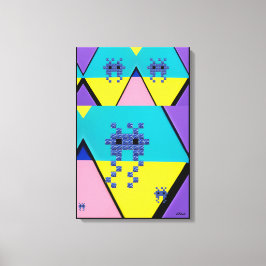 Nedstigande på en Memphis-designad planet Canvastryck
