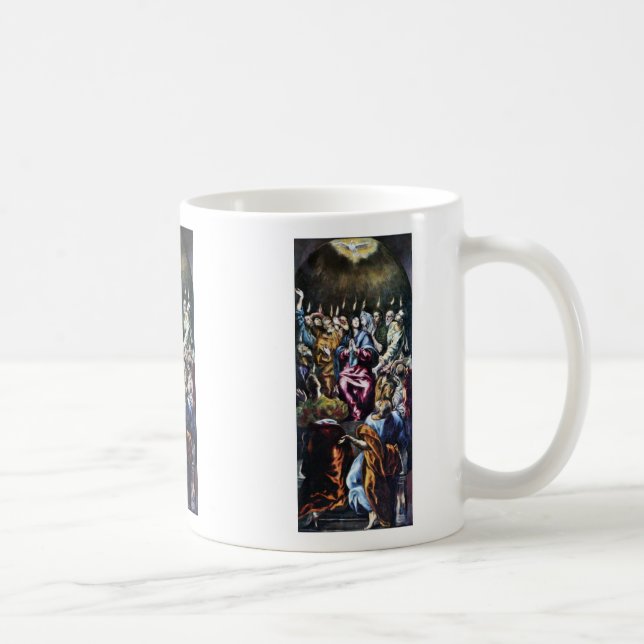 Nedstigning av den heliga anden vid Greco El Kaffemugg (Höger)