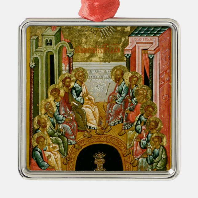 Nedstigningen av den heliga anden julgransprydnad metall (Framsidan)