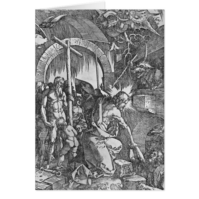 Nedstigningen av Kristus in i Limbo Hälsningskort (Framsidan)