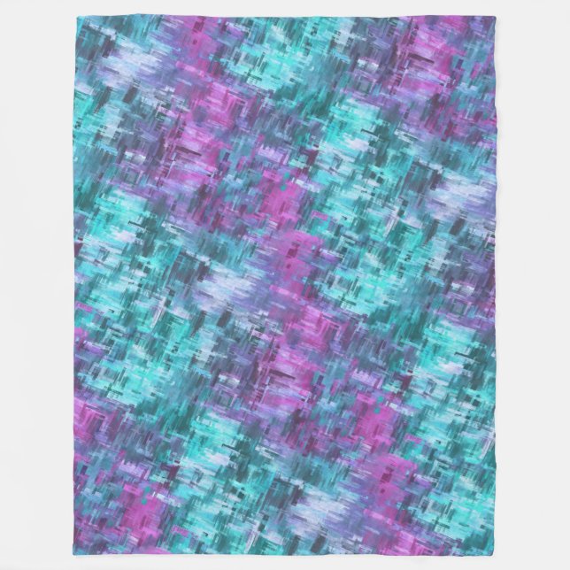 Nedströms digihatch - teal och lila: fleecefilt (Framsidan)