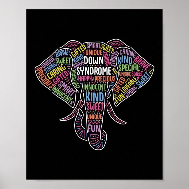 Nedsyndrom Elephant Awareness Speciell Education Poster (Framsidan)