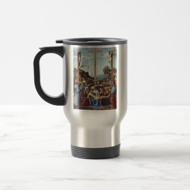 Nedtagningen av Jesus Kristus Helig Ikon Konst Resemugg (Vänster)