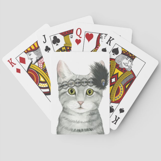 Nedton Cat | Bejeweled med Snöre Casinokort (Baksidan)