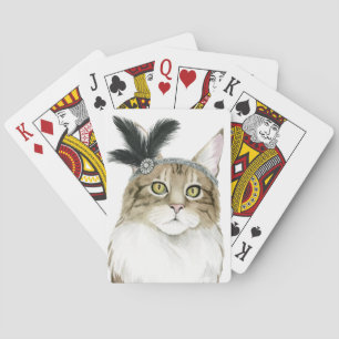 Nedton Cat   Tillagt med fjädrar Casinokort