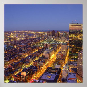 Nedtown Boston och Hancock Torn Poster