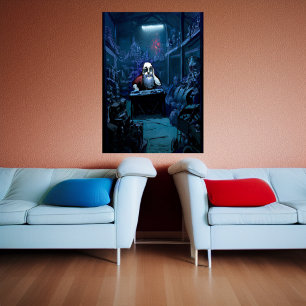 Nedtryckt Jultomten AI Art Poster