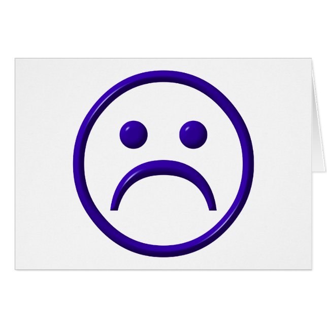Nedtryckt, Ledsen och blå Ansikte Hälsningskort (Framsidan Horizontal)