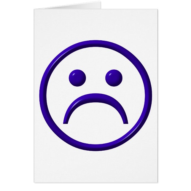 Nedtryckt, Ledsen och blå Ansikte Hälsningskort (Framsidan)